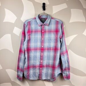 Bonobos Pink & Blue Long Sleeve Flannel Shirt